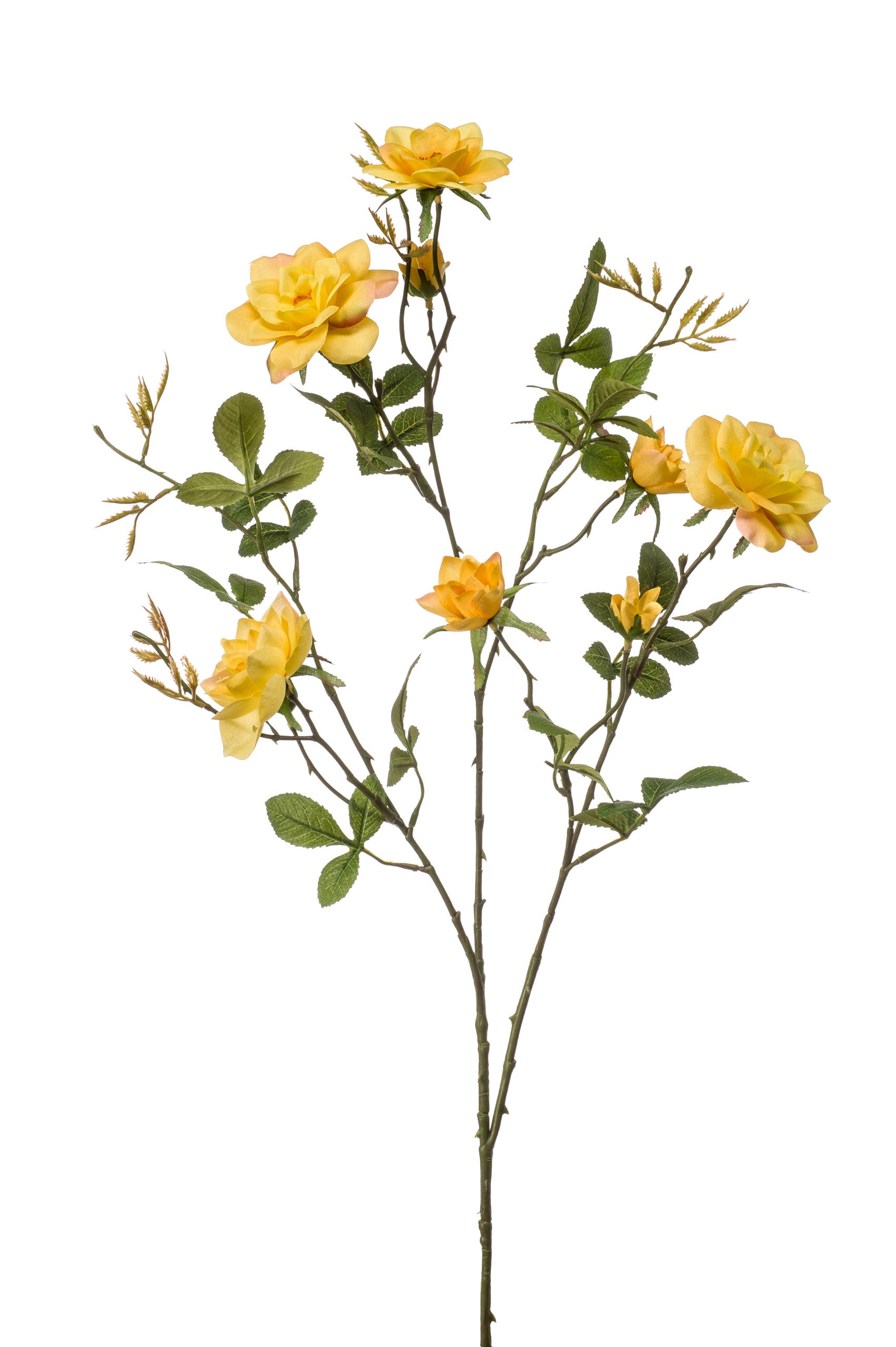 Ramo Rosa Leone Fiore Finto Giallo 90 Cm