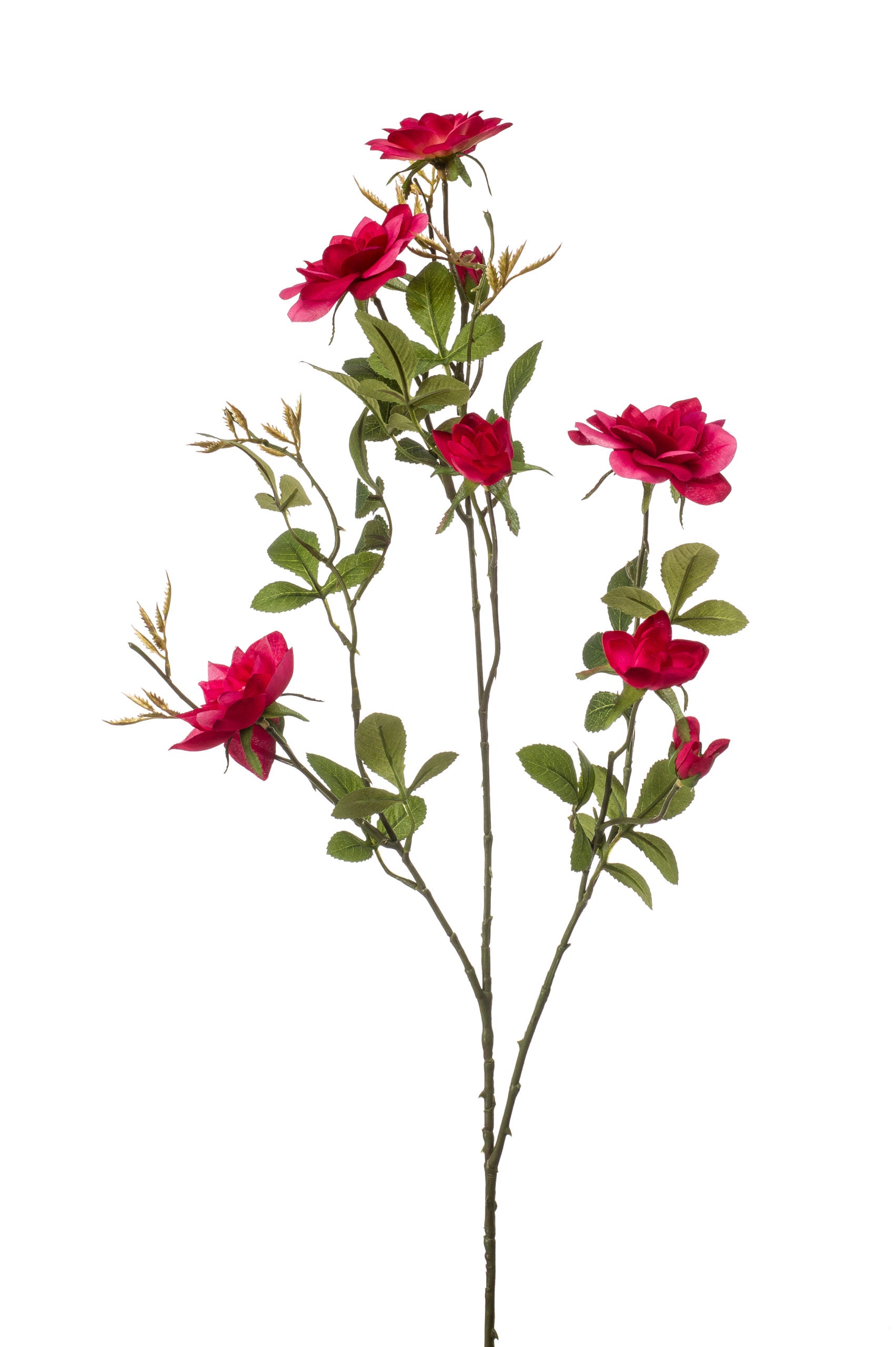 Ramo Rosa Leone Fiore Finto Fucsia 90 Cm