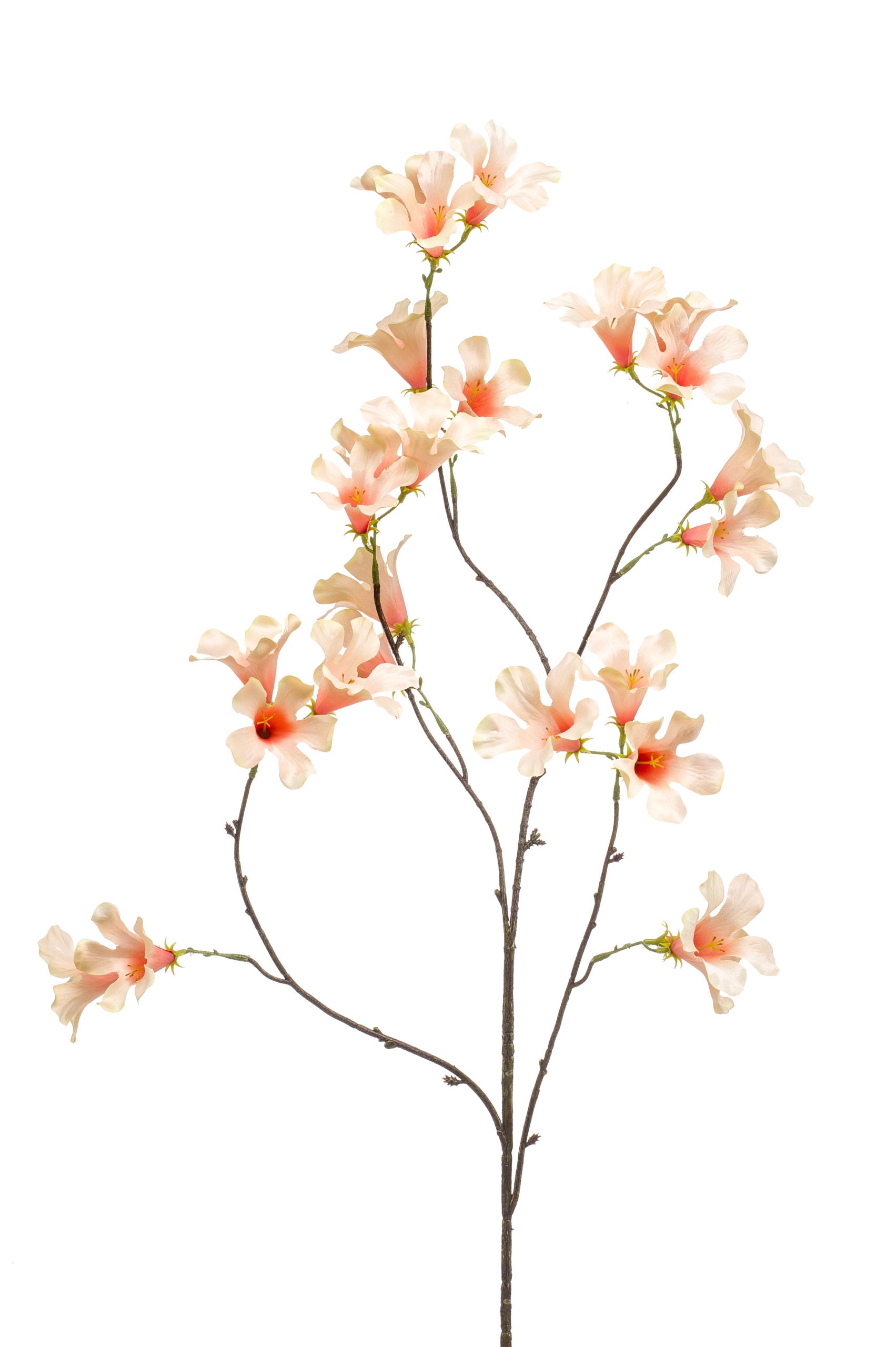 Ramo Ibisco Fiore Finto Pesca 115 Cm