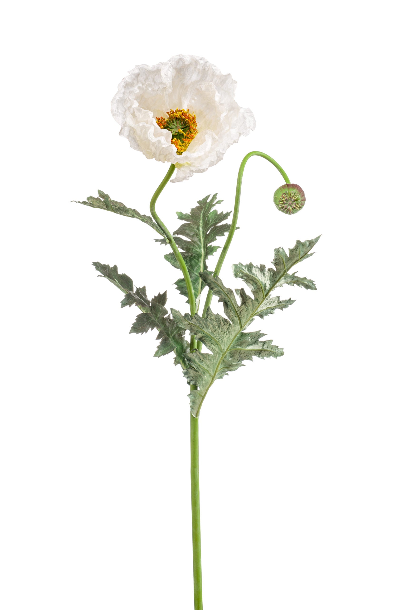 Papavero Fiore Finto Bianco 100 Cm