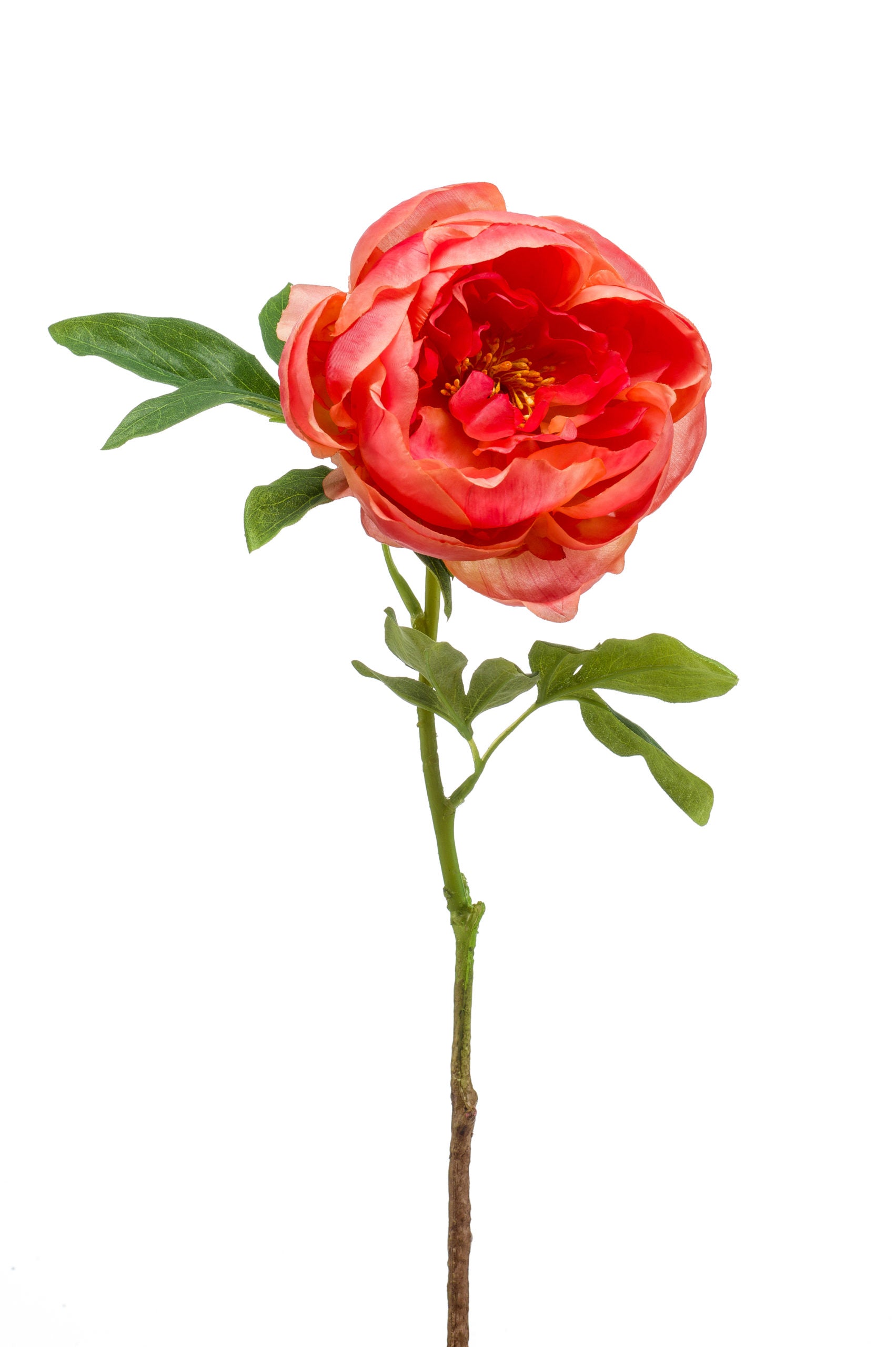 Peonia Fiore Finto Corallo 63 Cm