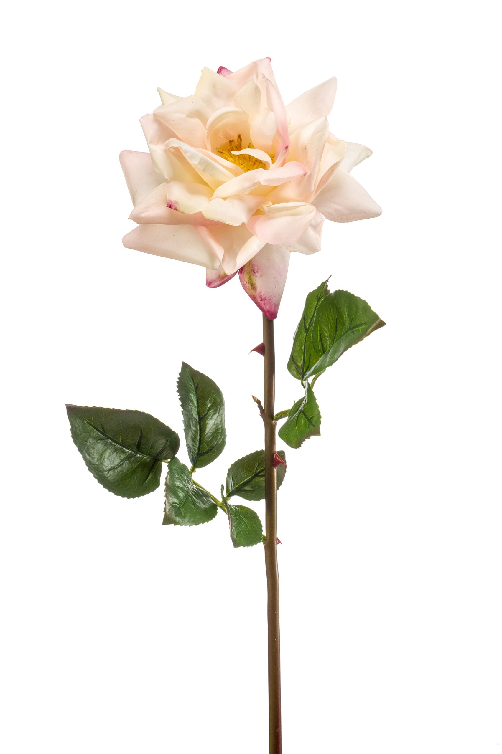 Rosa Fiore Finto Crema Rosa 65 Cm