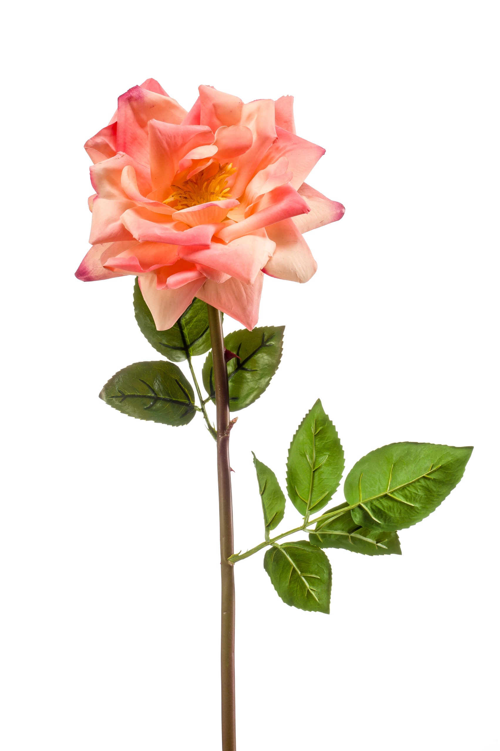 Rosa Fiore Finto Pesca 65 Cm