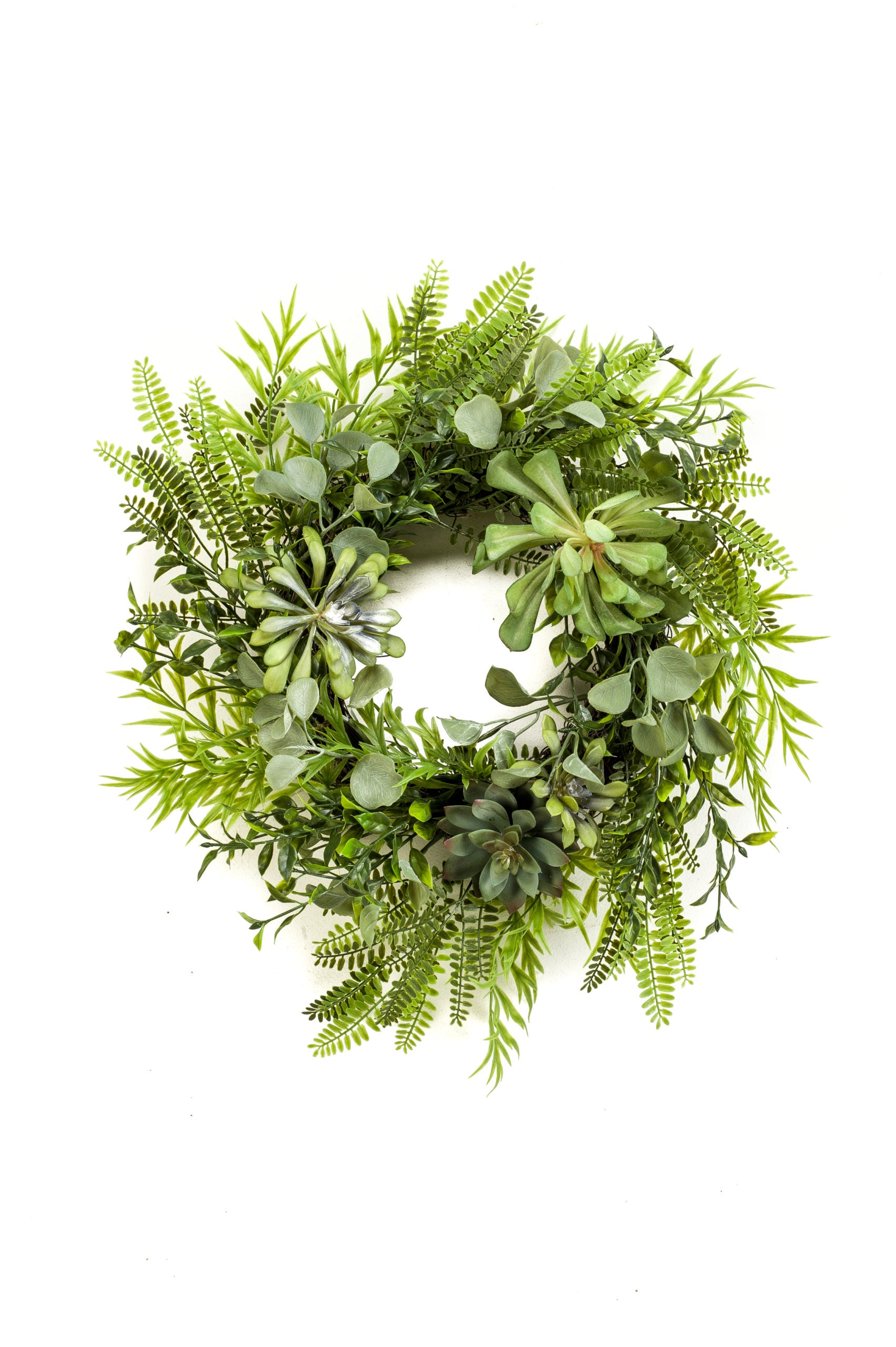 Corona Verde Succulneta E Felce D 35 Cm