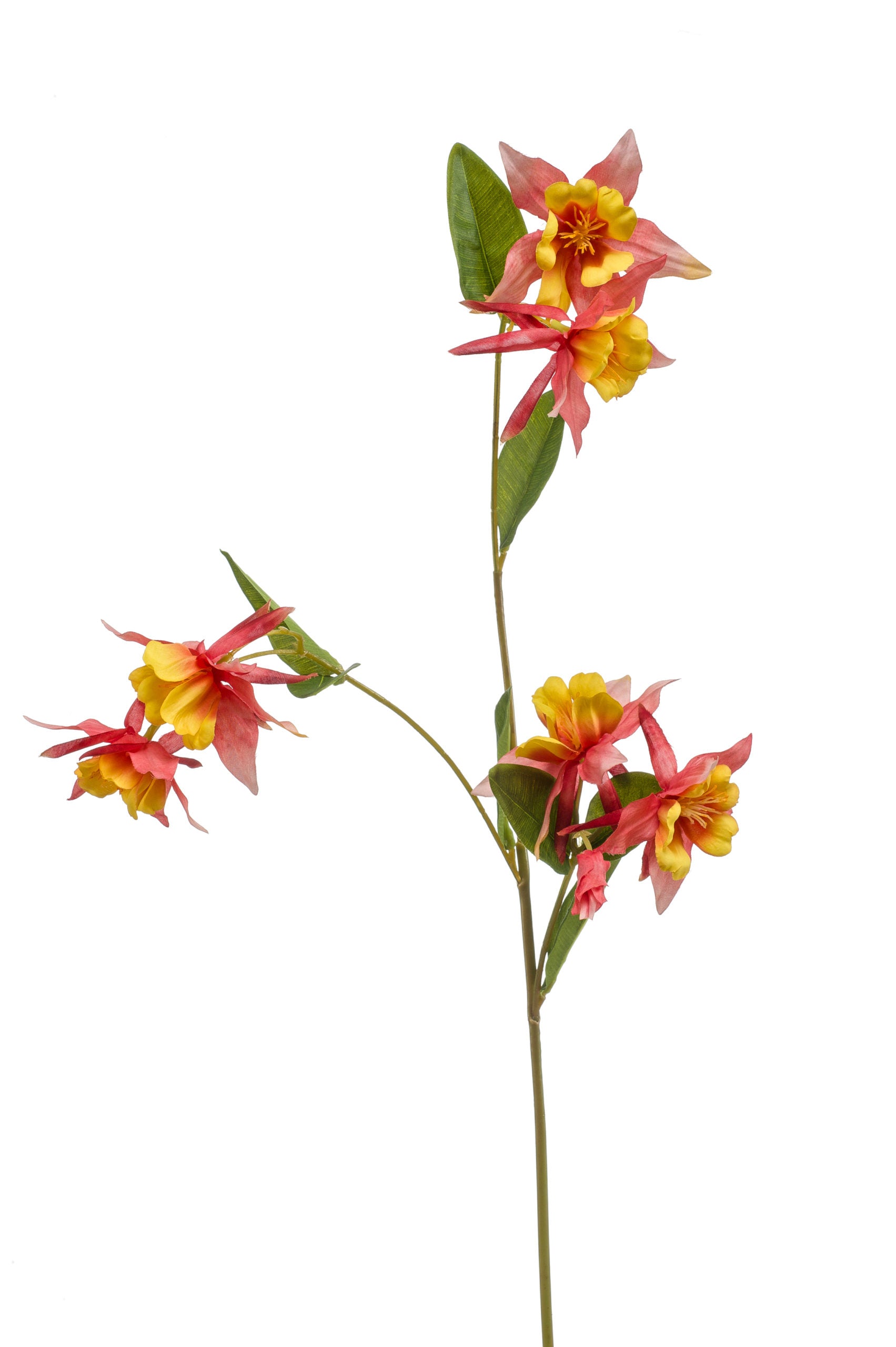 Aquilegia Fiore Finto Arancione 85 Cm