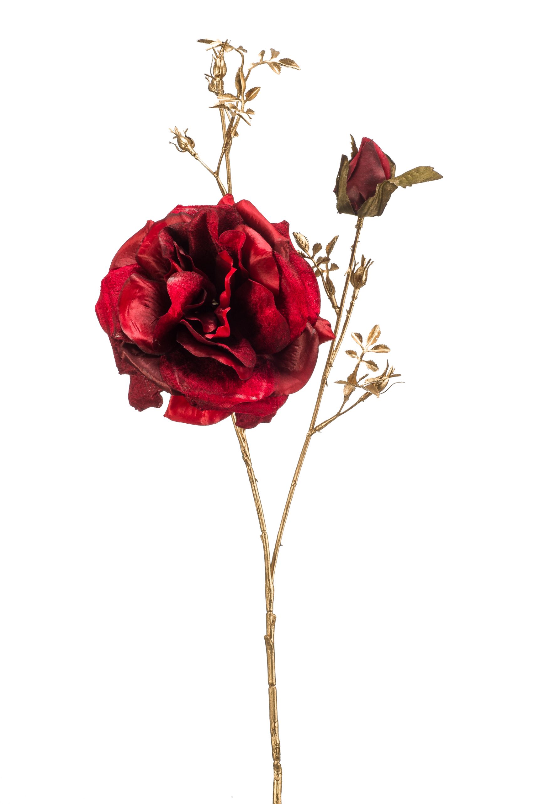 Ramo Rose Rosse Spray 75 cm per decorazioni artificiali - DeMatteis.it