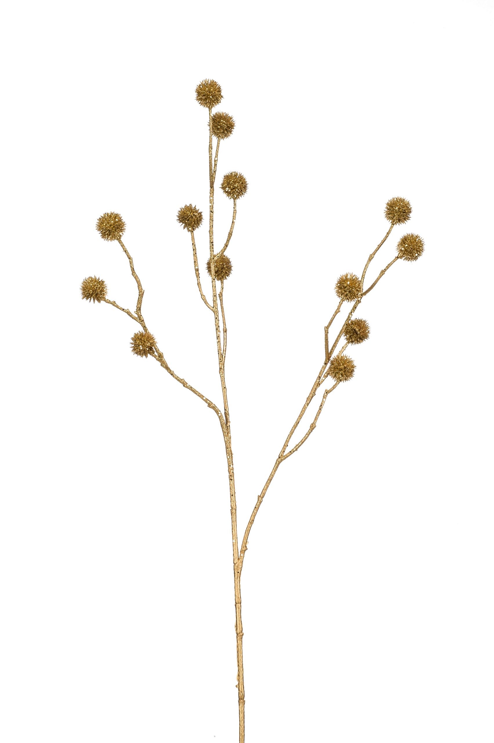 Ramo Dalia Pompon Oro 81 cm decorativo artificiale per composizioni floreali - DeMatteis.it