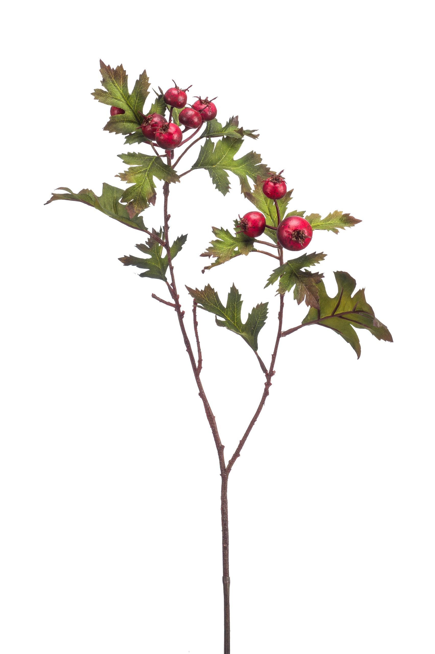 Rosa Canina Rossa 60 cm ramo artificiale decorativo con bacche per composizioni floreali - DeMatteis.it