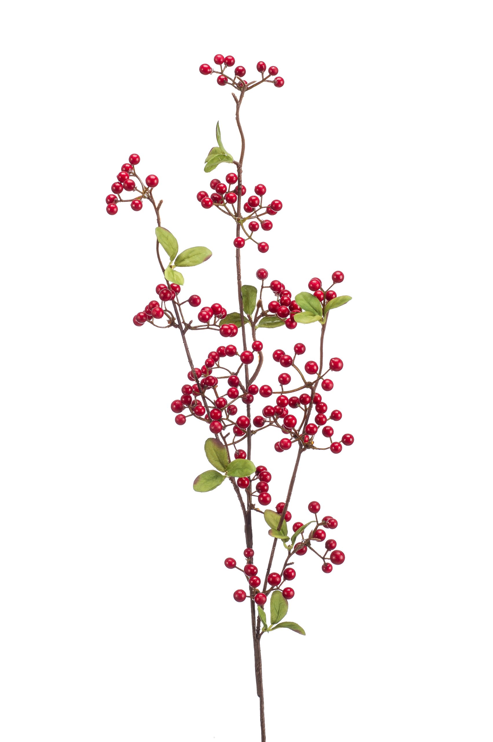 Ramo Bacche Rosse 80 cm decorativo artificiale per composizioni floreali e addobbi natalizi - DeMatteis.it