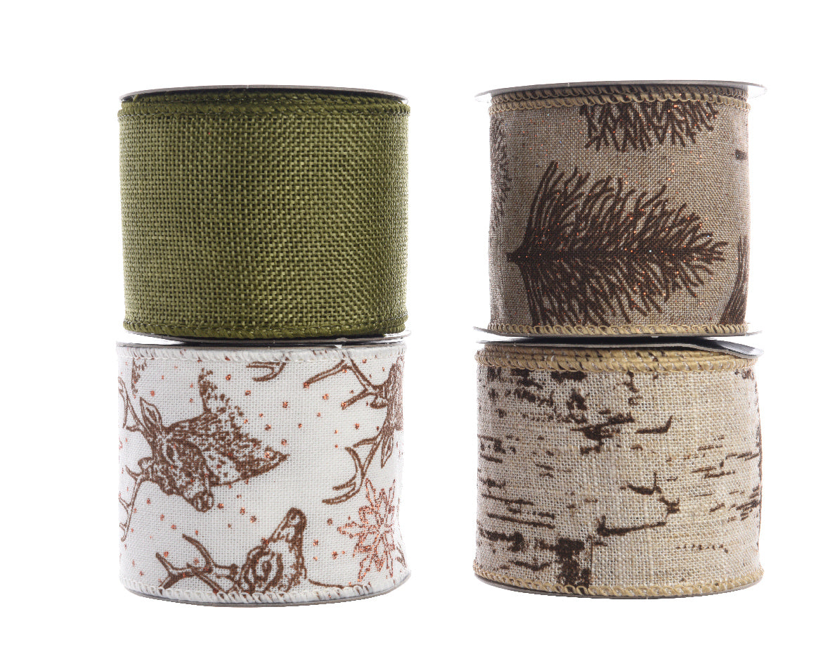 Nastro Con Decoro 6,3 x 270 cm con fil di ferro per decorazioni natalizie e craft - DeMatteis.it