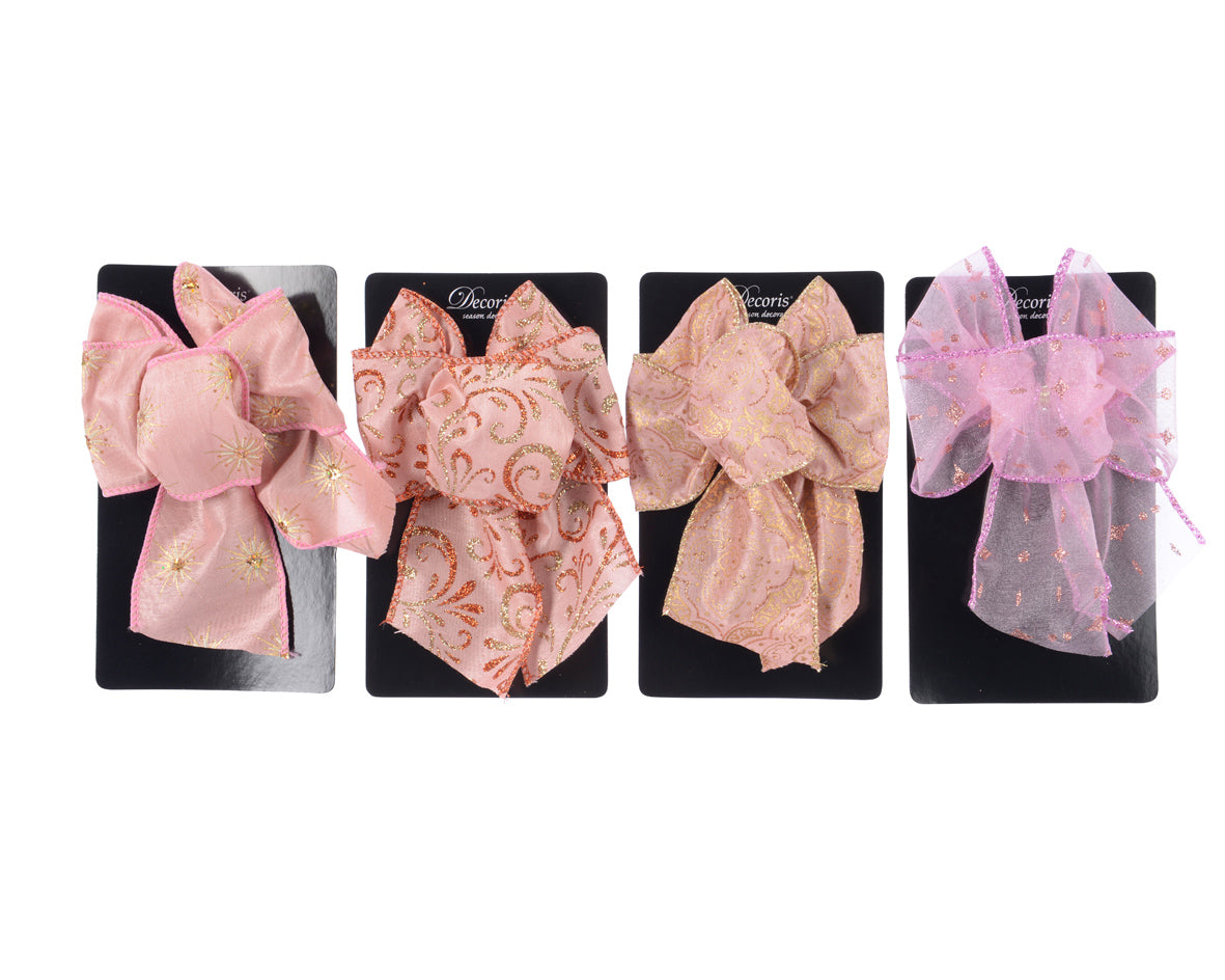 Fiocco Stoffa Blush Pink decorativo in poliestere 11 x 15 cm per confezioni regalo e decorazioni - DeMatteis.it