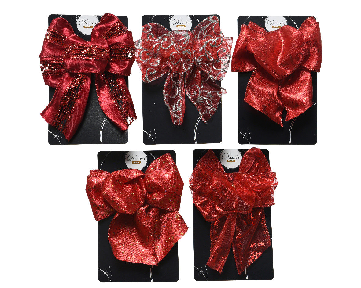 Fiocco natalizio decorativo 11 x 15 cm per addobbi natalizi e confezioni regalo - DeMatteis.it