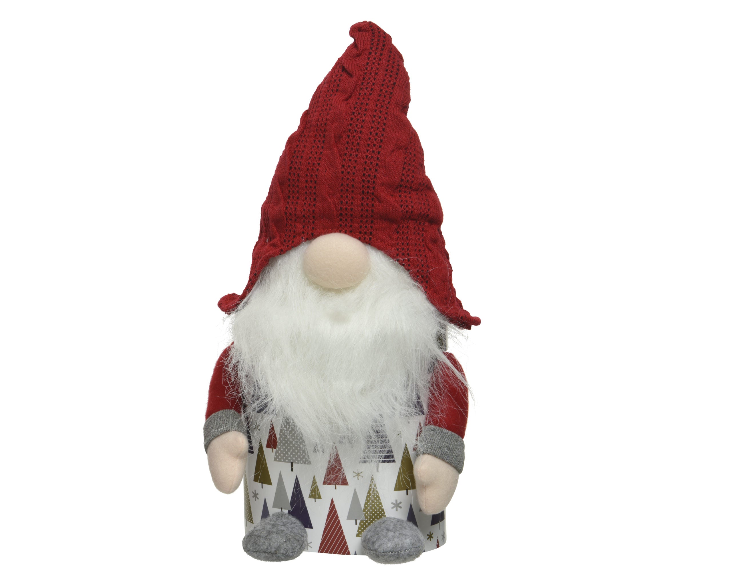 Portacarta Gnomo Natalizio decorativo con cappello rosso e barba bianca dimensioni 20x43 cm per decorazioni natalizie - DeMatteis.it