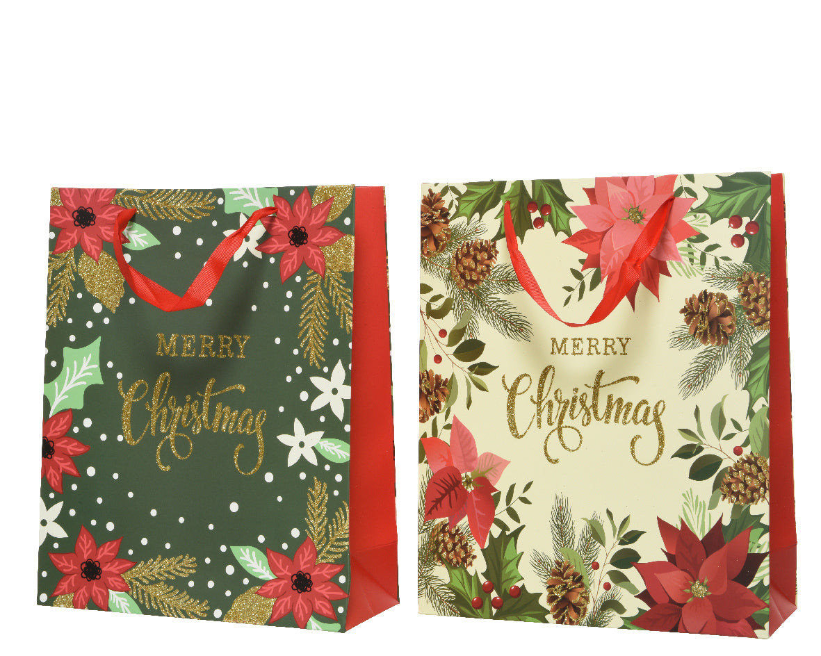 Busta Regalo Decoro Natalizio 16x42x48 cm per confezionamento regali di Natale - DeMatteis.it