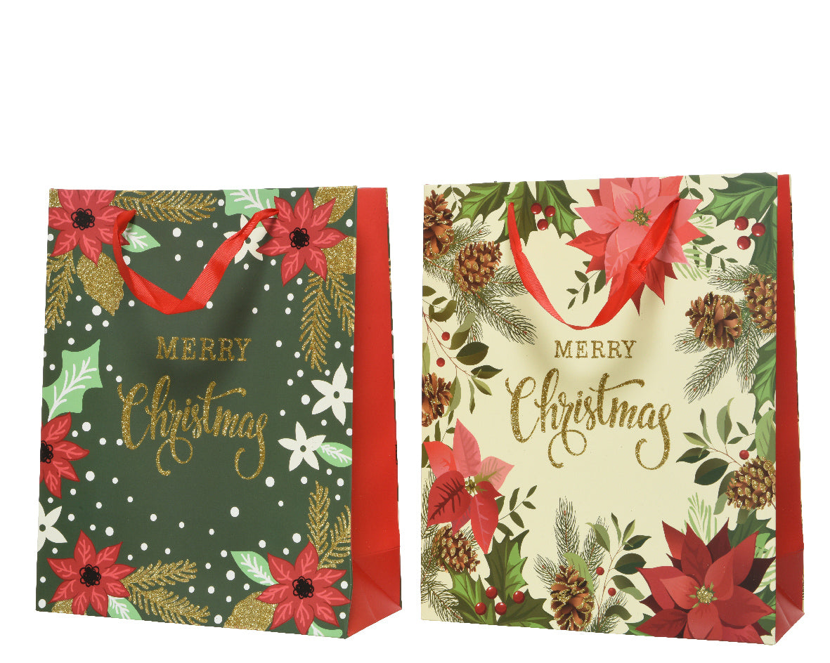 Busta regalo decoro natalizio per confezioni regalo dimensioni 10 x 26 x 32 cm - DeMatteis.it