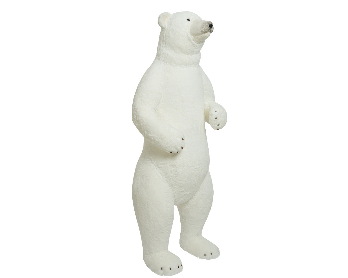 Orso Polare In Piedi Bianco decorativo in schiuma da 179 cm per arredamento e allestimenti - DeMatteis.it