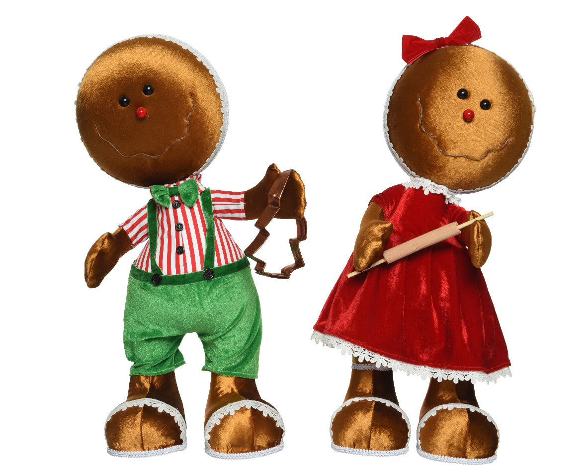 Omino Pan Di Zenzero decorativo natalizio dimensioni 34x20x60 cm pezzo singolo per addobbi festivi - DeMatteis.it