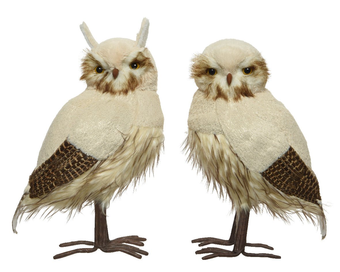 Civetta decorativa Light Brown dimensioni 29 x 23 x 48 cm ornamento per interni - DeMatteis.it