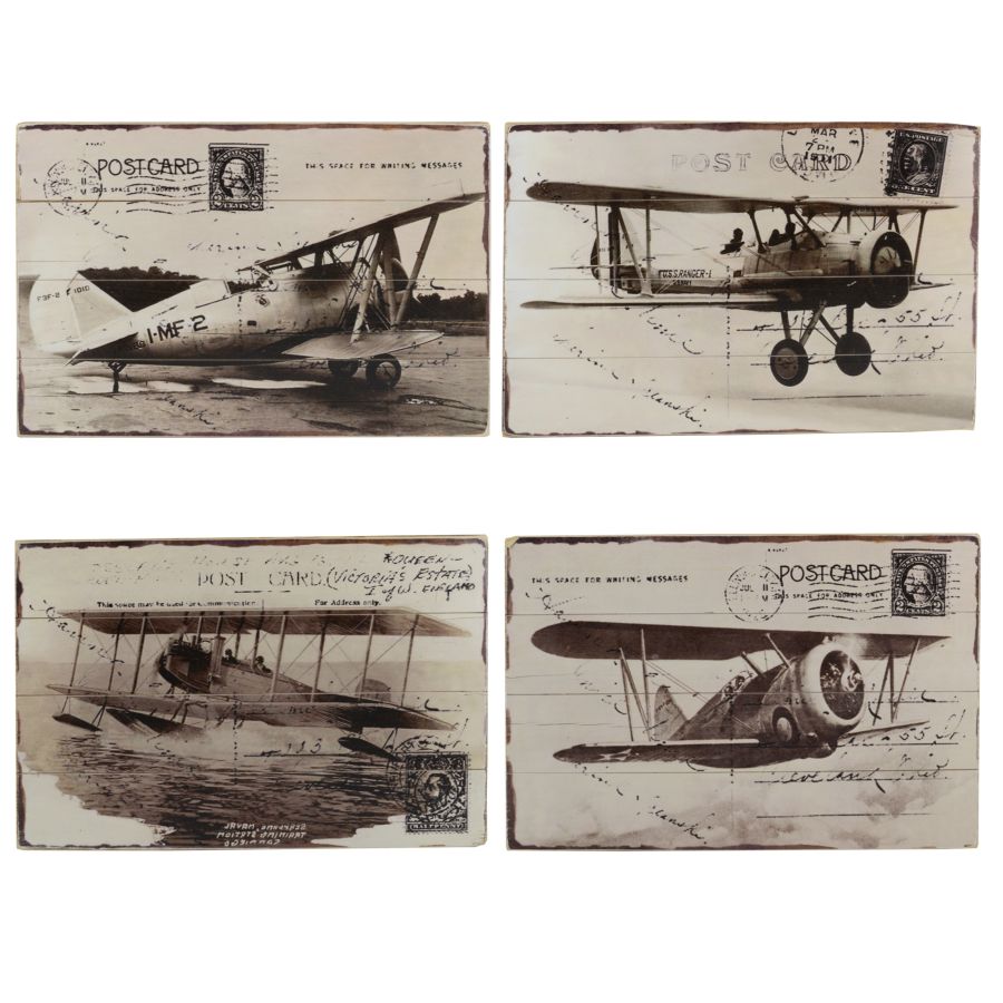 Quadro Legno Aereoplano 60X40 Cm