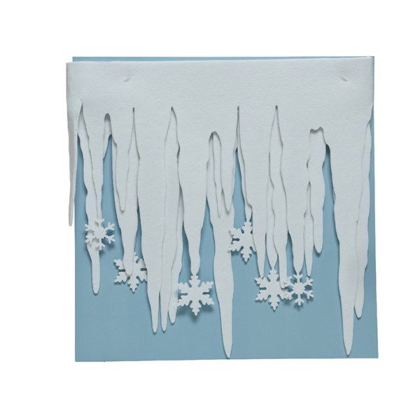 Bordo Neve decorativo con ghiaccioli e fiocchi di neve 200 x 34 cm per decorazioni natalizie - DeMatteis.it