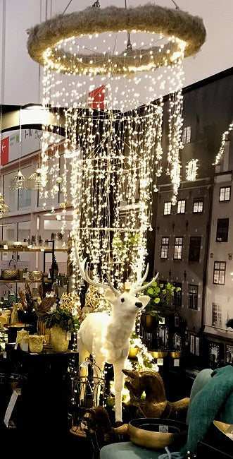 Corona luminosa decorativa da 60 cm con 420 microled bianco caldo per illuminazione natalizia - DeMatteis.it