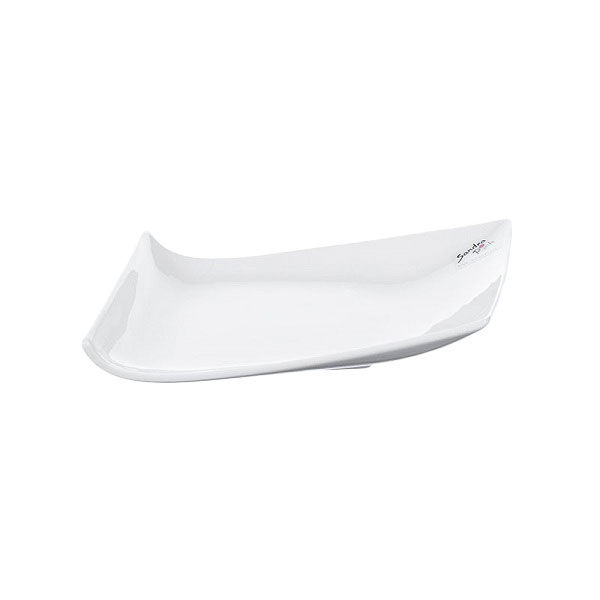 Piatto Porcellana Bianco Trapez 20X15X4 Cm
