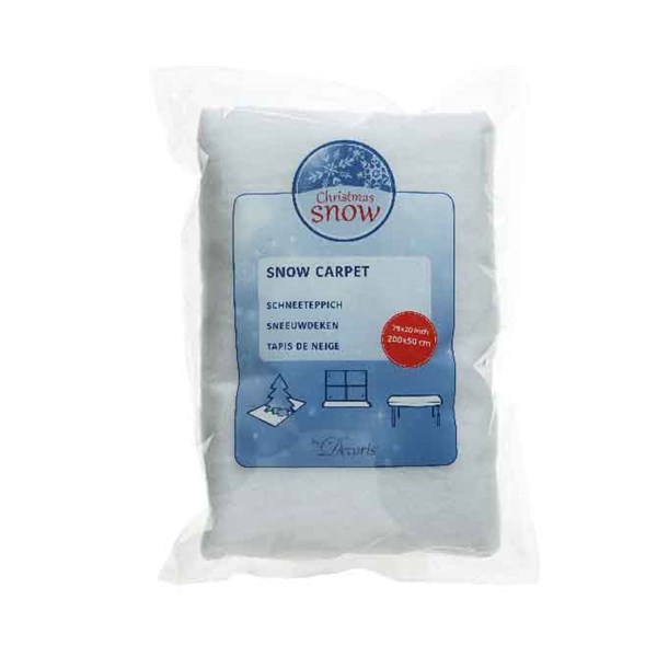 Tappeto neve artificiale bianco 200 x 50 x 1 cm per decorazioni natalizie - DeMatteis.it
