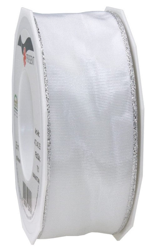 Nastro Manhattan White 25 m altezza 40 mm per decorazioni e confezionamento - DeMatteis.it