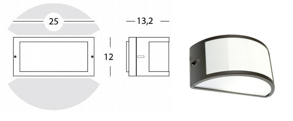 Applique Umbe Mezza Luna Aperta E27