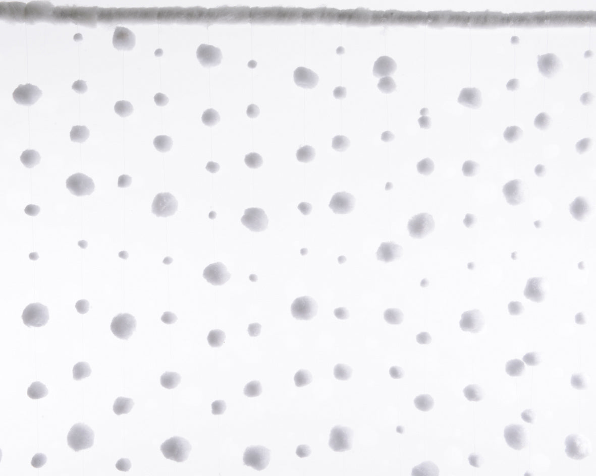 Tenda Neve Bianca 90x20 cm in acrilico per decorazioni natalizie con motivo sfere di neve - DeMatteis.it