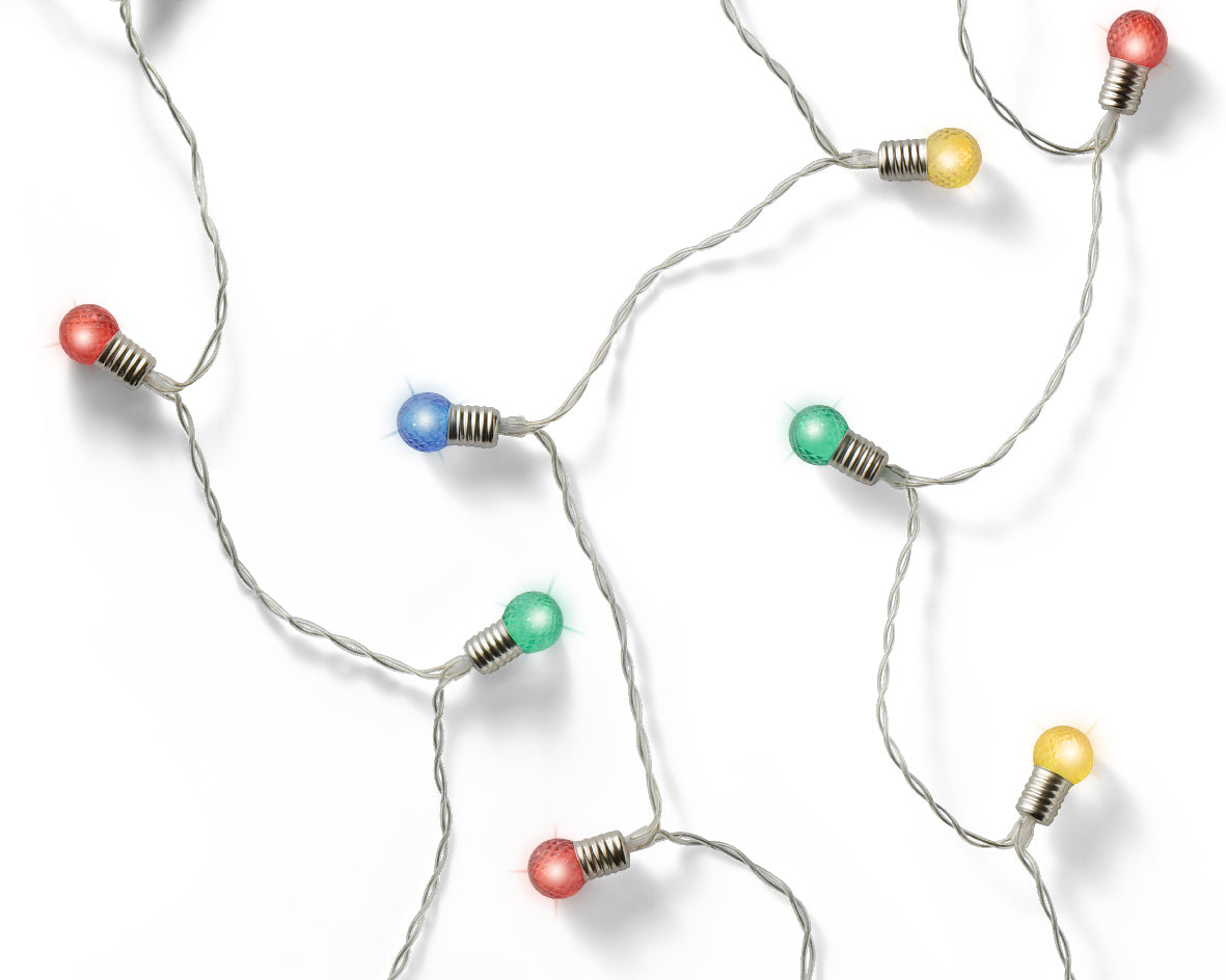 Luci Di Natale 20 Bacche Colorate decorazione natalizia per interni 190 cm cavo trasparente multicolor - DeMatteis.it