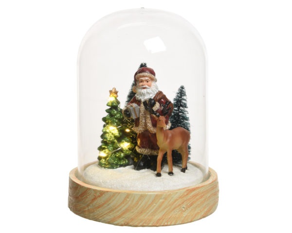 Campana Di Vetro 20 cm addobbo natalizio decorativo collezione Kaemingk con scena natalizia - DeMatteis.it