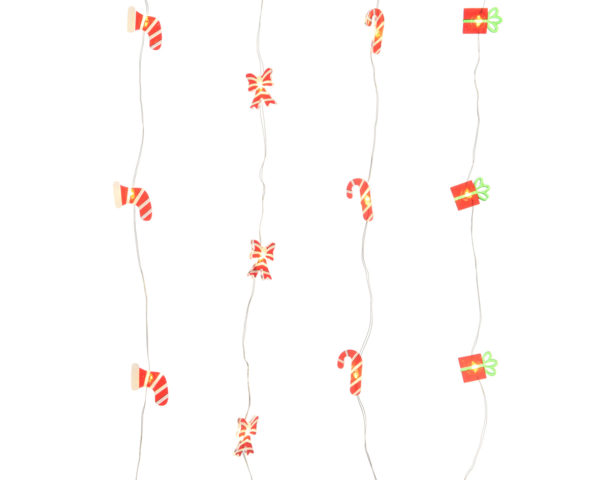 Filo Natalizio Con Figure Warm White decorativo a LED con forme natalizie per illuminazione festiva - DeMatteis.it