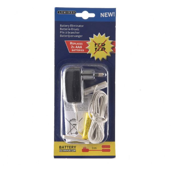 Elimina Batterie 2XAAA Lumineo trasformatore elettrico sostituto batterie per decorazioni natalizie con cavo 3 m - DeMatteis.it