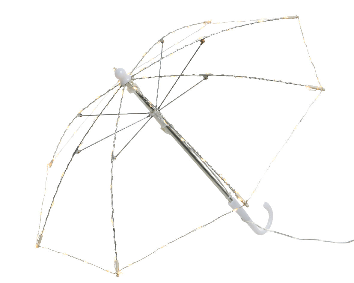 Ombrello luminoso 80 cm con 156 micro LED per illuminazione decorativa esterna IP44 - DeMatteis.it
