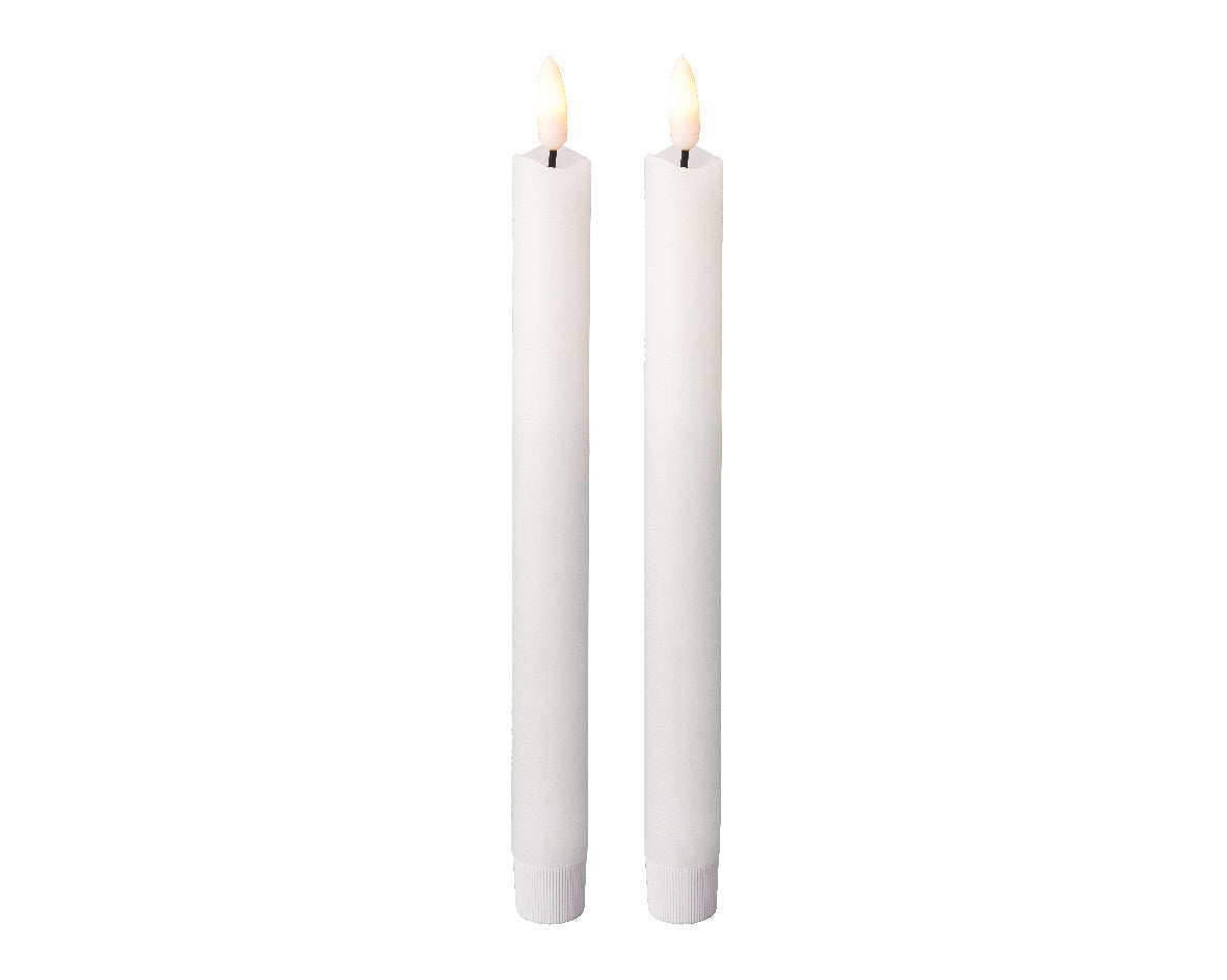 Set 2 Candele Bianche Fiamma Movimento 24 Cm