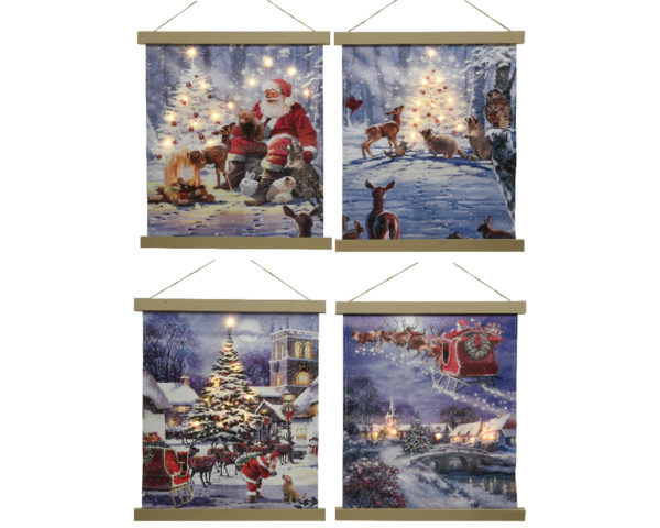 Arazzo Natalizio 40 x 47 cm decorazione natalizia da parete con scene festive - DeMatteis.it