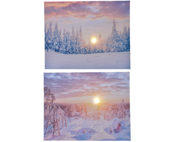 Quadro Con Tramonto addobbo natalizio decorativo Kaemingk per decorazione casa - DeMatteis.it