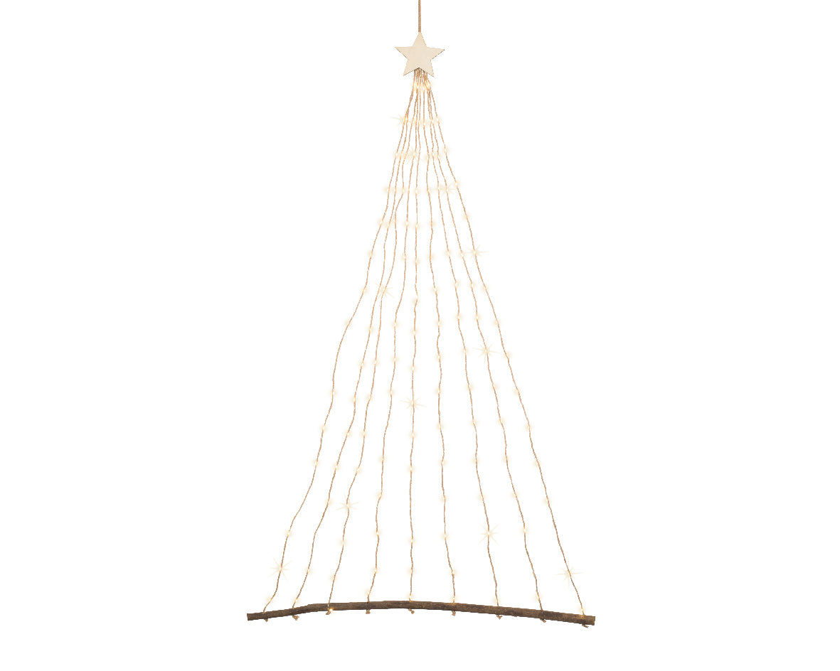 Discesa Albero 144 Micro Led Warm White decorazione natalizia luminosa 90x150 cm con stella - DeMatteis.it