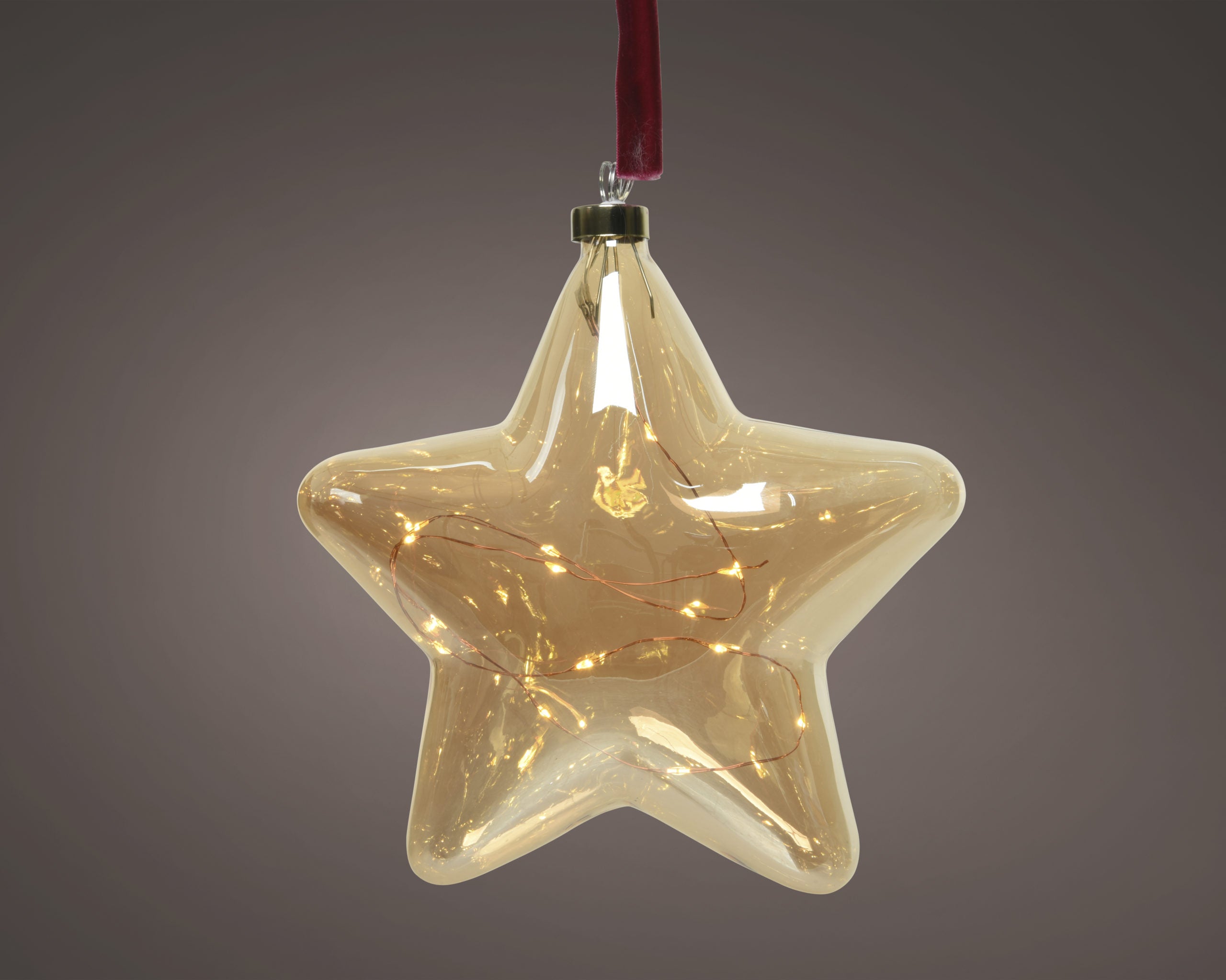 Stella Luminosa 20 cm decorazione natalizia con luci LED integrate Kaemingk - DeMatteis.it