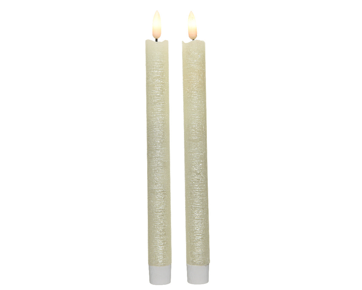 Set 2 Candele Perla Fiamma Movimento 24 Cm
