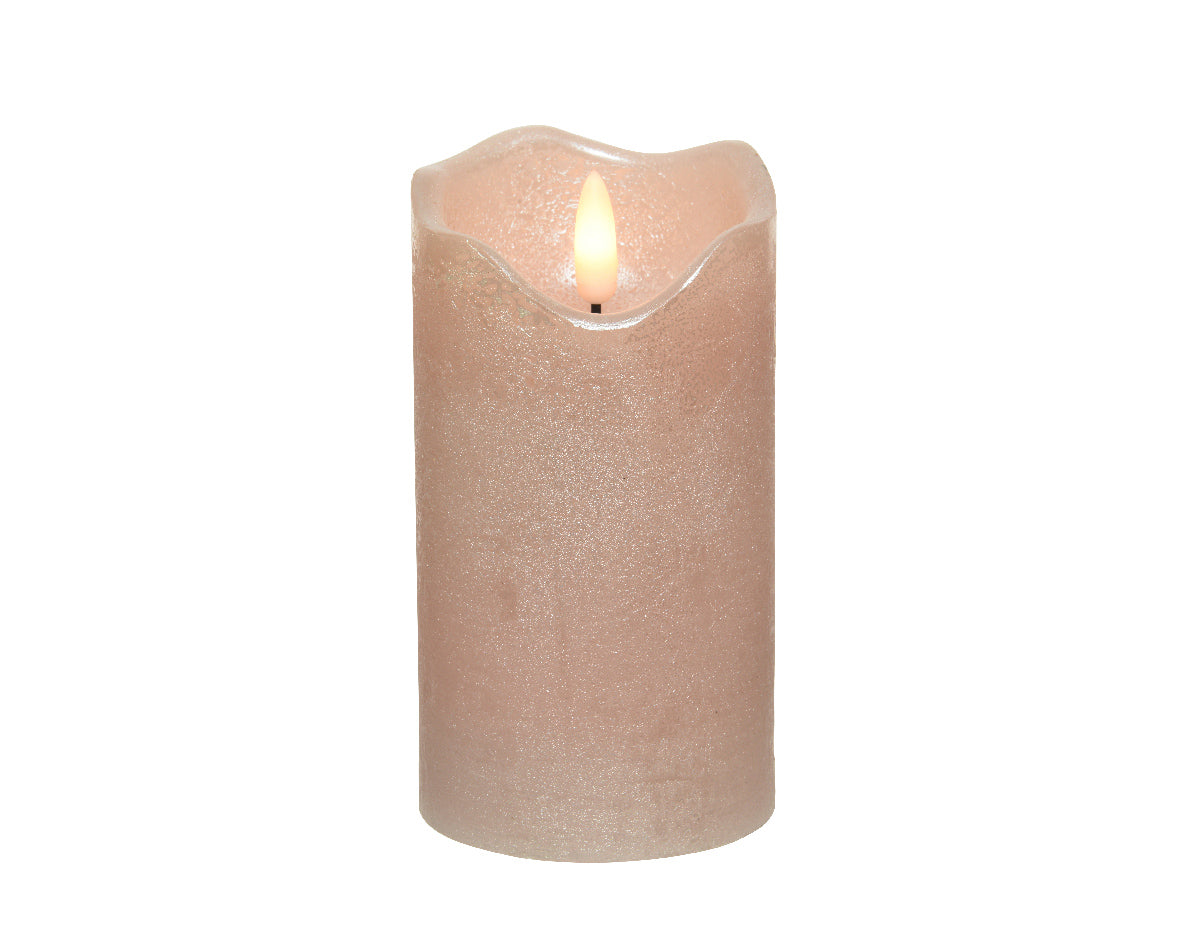 Candela Blush Pink 7X13 Cm Fiamma Led Warm White