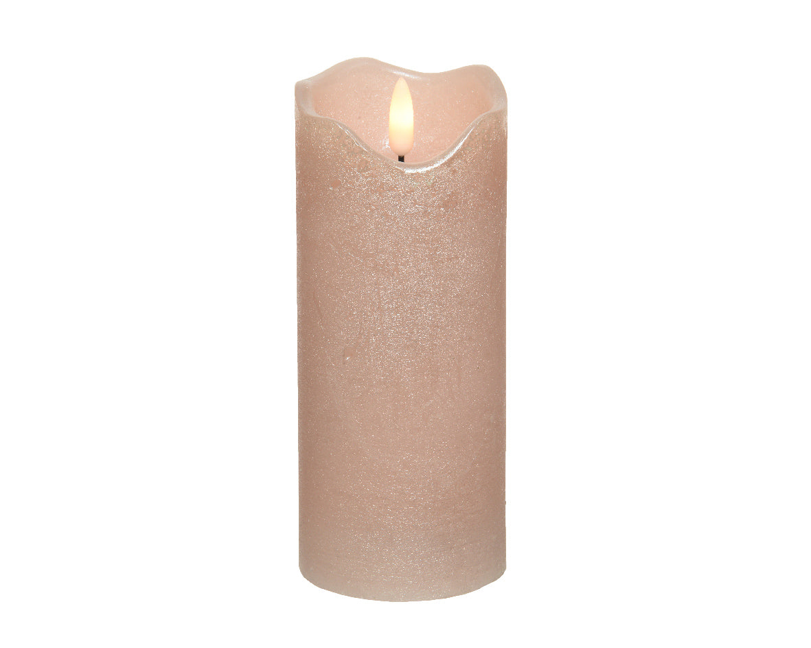 Candela Blush Pink 7X17 Cm Fiamma Led Warm White