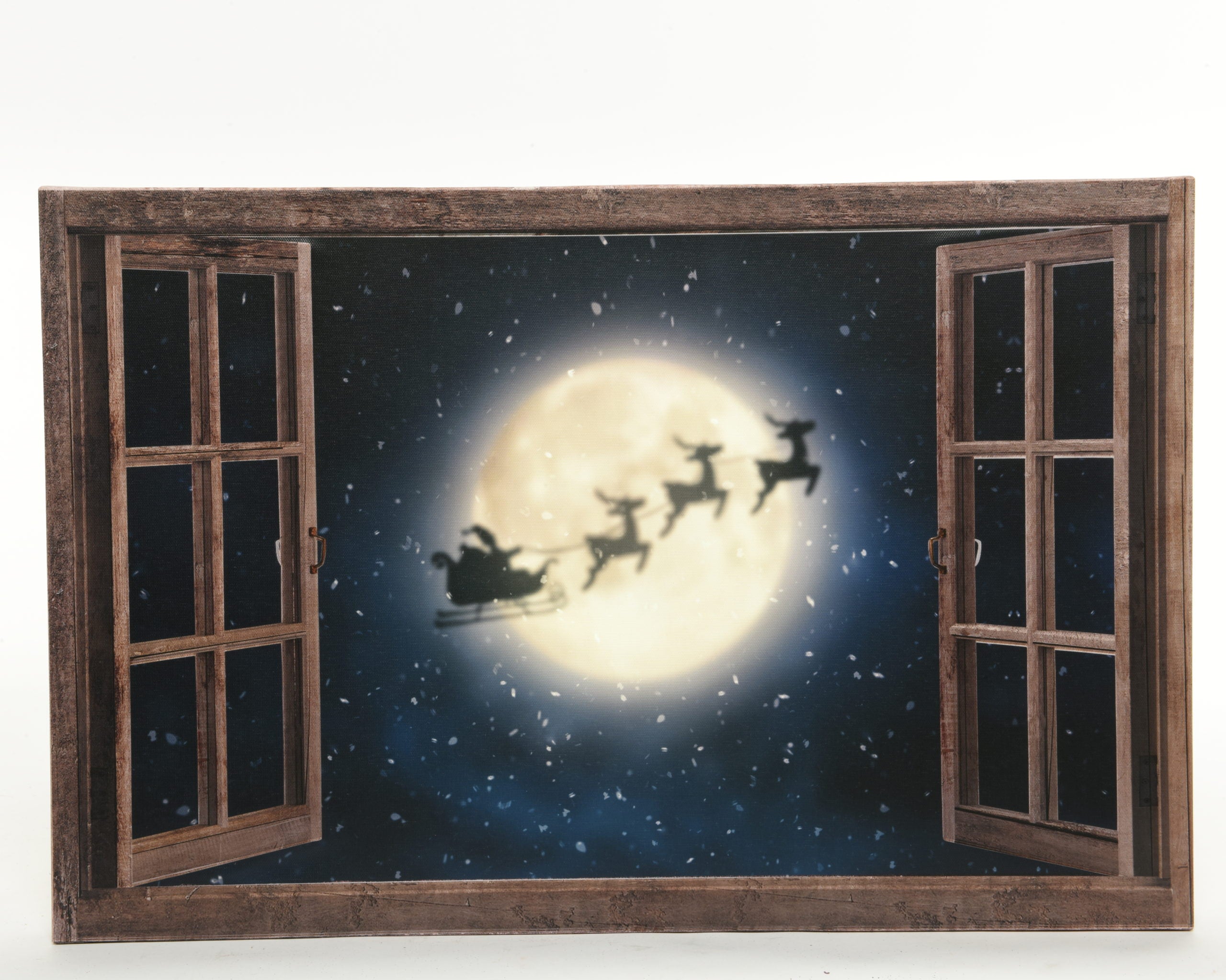 Quadro Effetto Finestra Aperta decorativo natalizio Kaemingk con illuminazione per collezione natalizia - DeMatteis.it