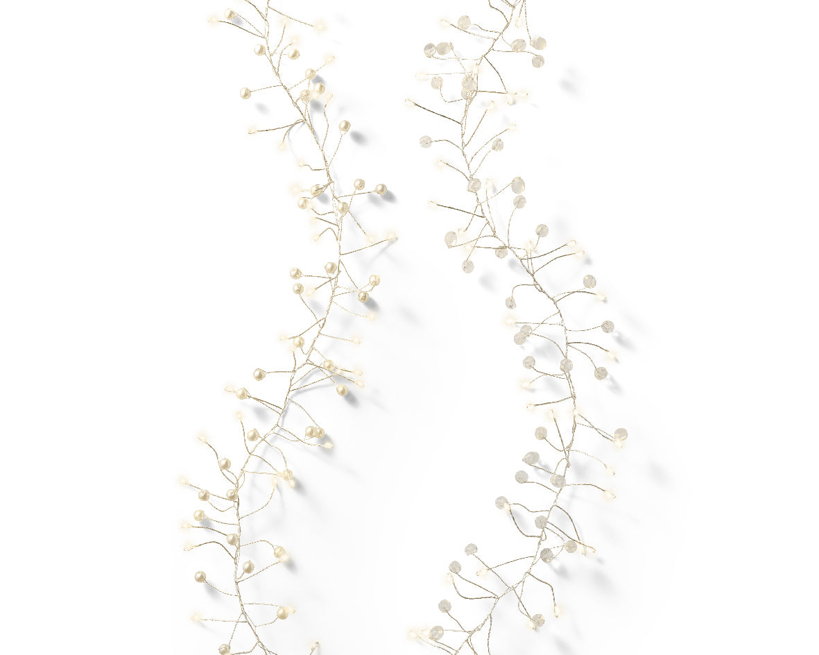 Cluster 100 Microled Batteria Warm White 120 cm catena luminosa decorativa per interni con 100 luci microled alimentazione a batteria - DeMatteis.it