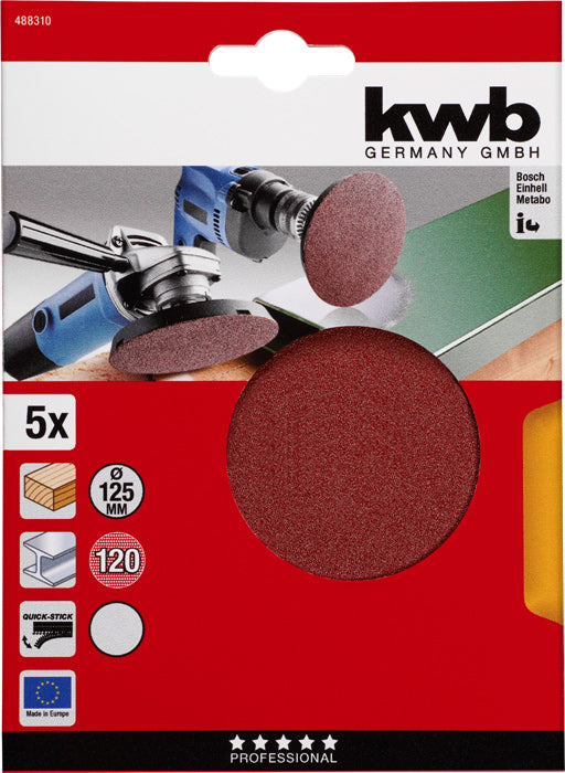 Disco Abrasivo Quick-Stick D125 Mm Gr120 5Pz