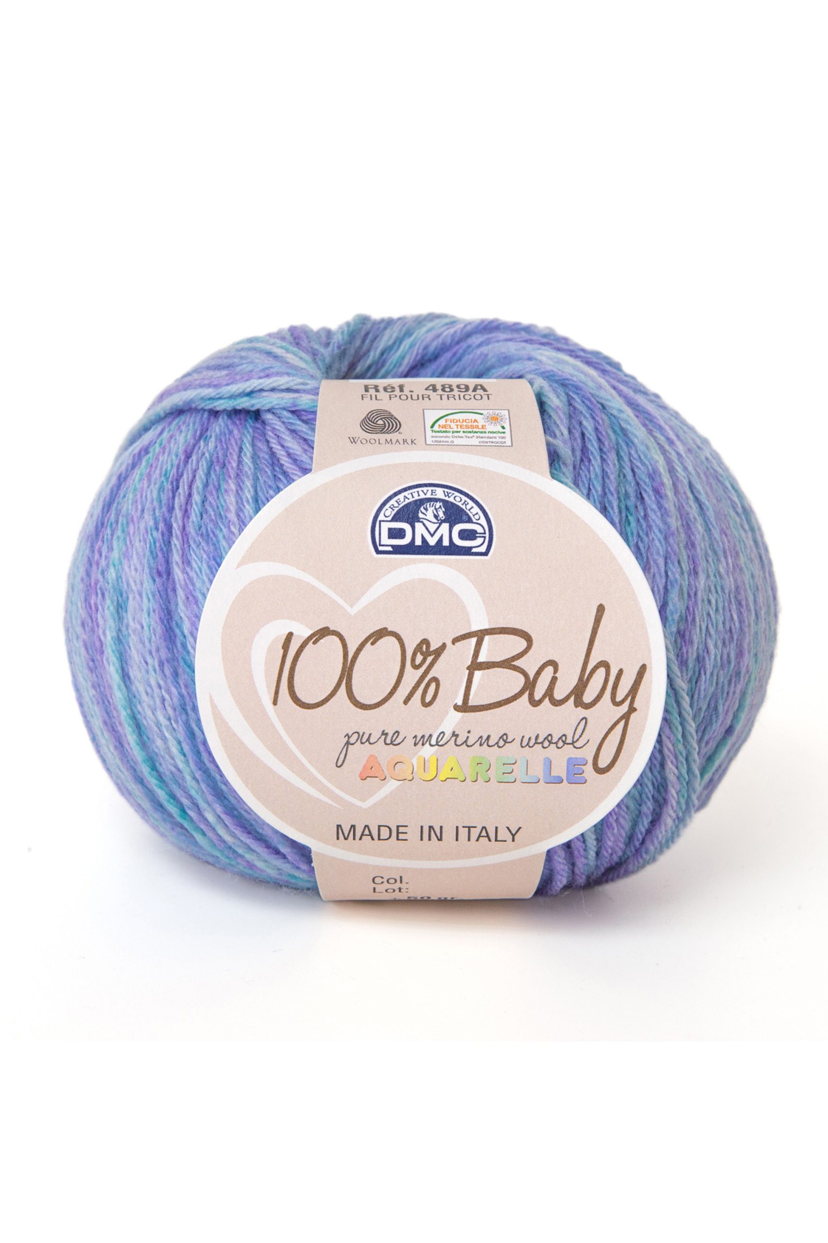 Lana Dmc 100% Baby Aquarelle Colore 1370: Morbida lana filata a mano con sfumature delicate di colore ideale per realizzare capi d'abbigliamento e accessori per bambini. | Dematteis.it