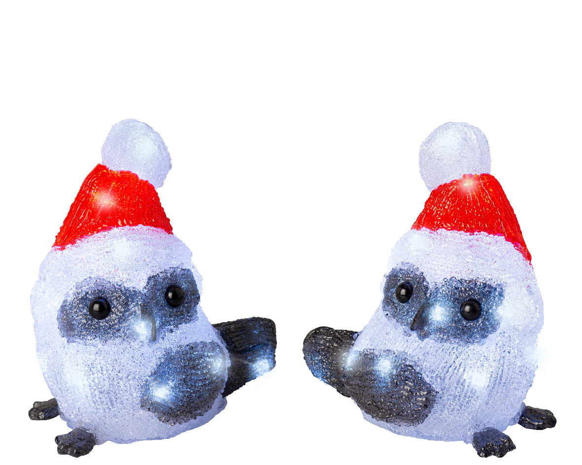 Civetta Luminosa decorativa natalizia 11 x 17 cm con 20 LED luce fredda per illuminazione festiva - DeMatteis.it