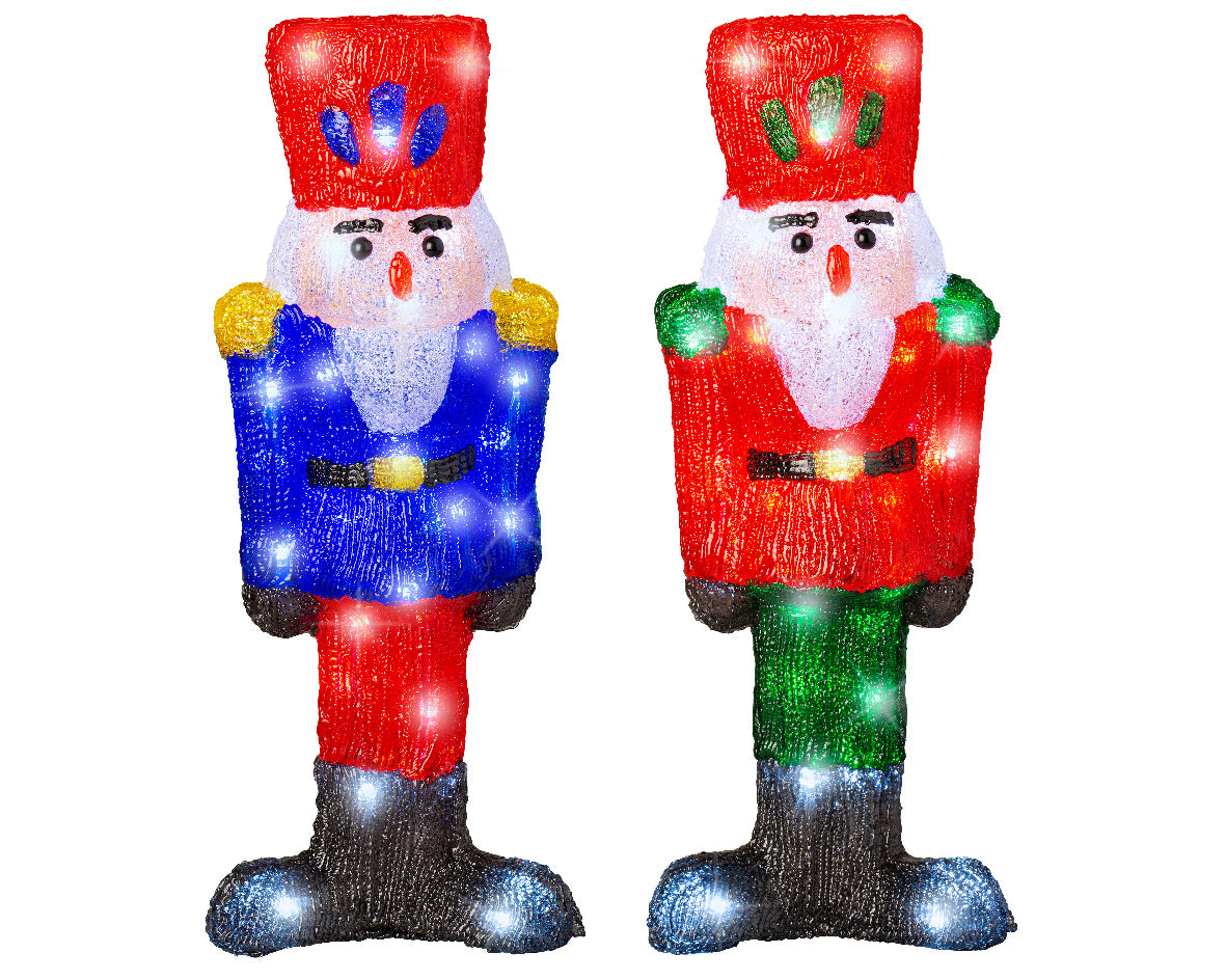 Schiaccianoci luminoso decorativo natalizio con 60 LED luce fredda, altezza 40 cm, per decorazioni festive - DeMatteis.it