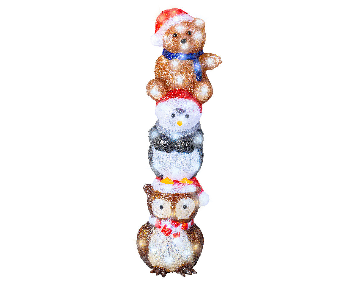 Colonna Animali Luminosi 20X20X63 Cm 80 Led Luce Fredda